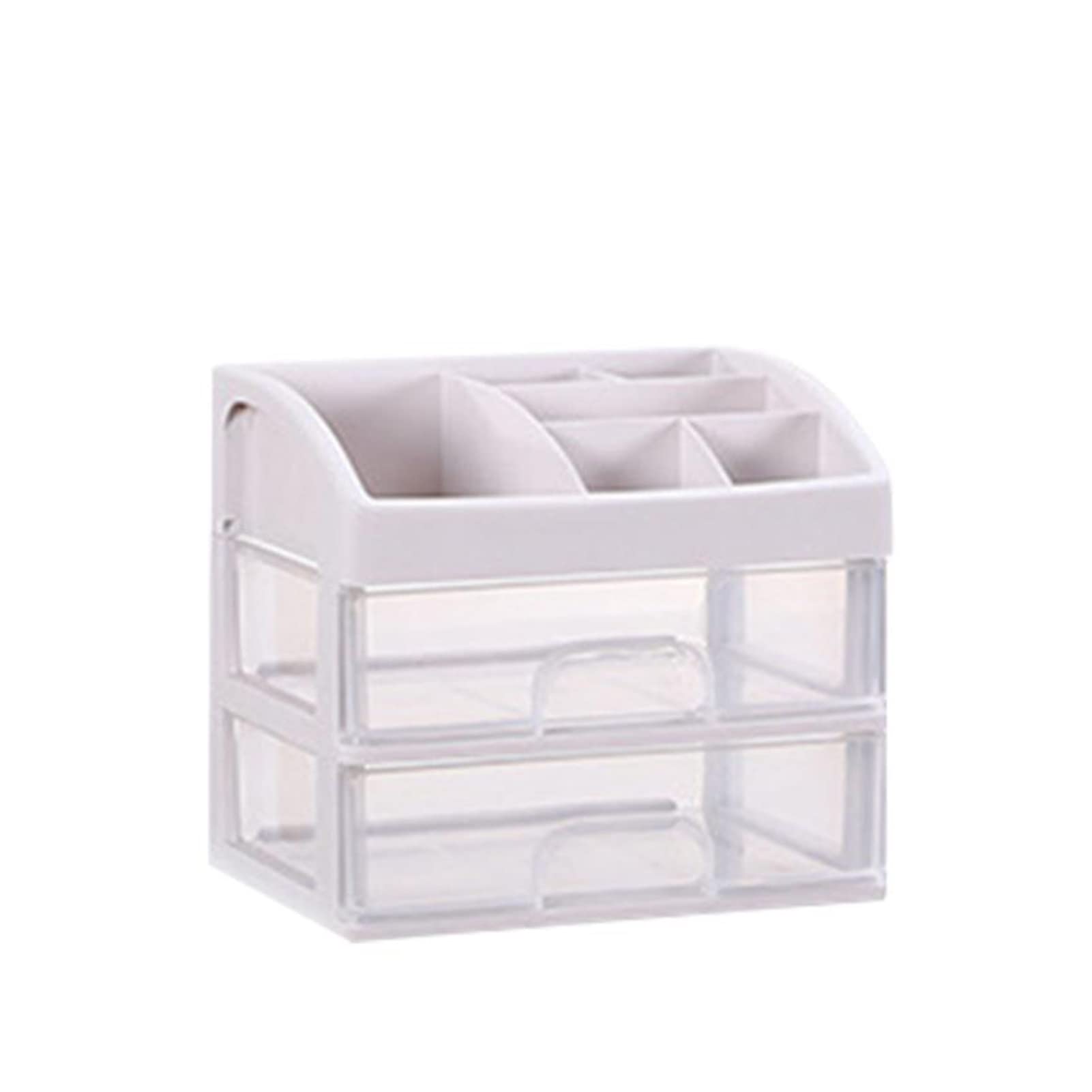 YINGHUA 2/3 Layer Clear Cosmetic Drawer Organizer - Makeup Storage Case for Jewelry, Lipstick & Beauty Accessories - Desktop Organizer for Bathroom, Vanity or Dorm Room (2 Layer Transparent)