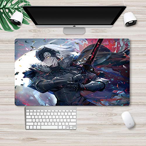 Fate Stay Night Anime Mouse Pad - Large Gaming Desk Mat for Computer & Keyboard | Saber Alter Fate Grand Order Design | Non-Slip Surface for PC Gaming & Office Work