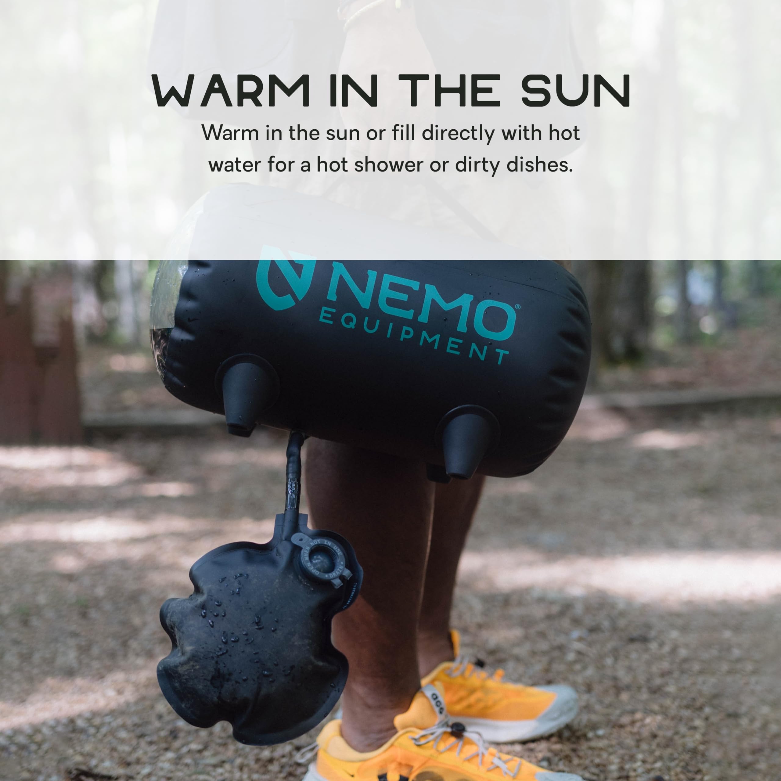 NEMO Helio Portable Pressure Camp Shower - Lightweight Outdoor Shower for Camping, Hiking & Travel - Perfect for RVs, Beaches & Off-Grid Adventures