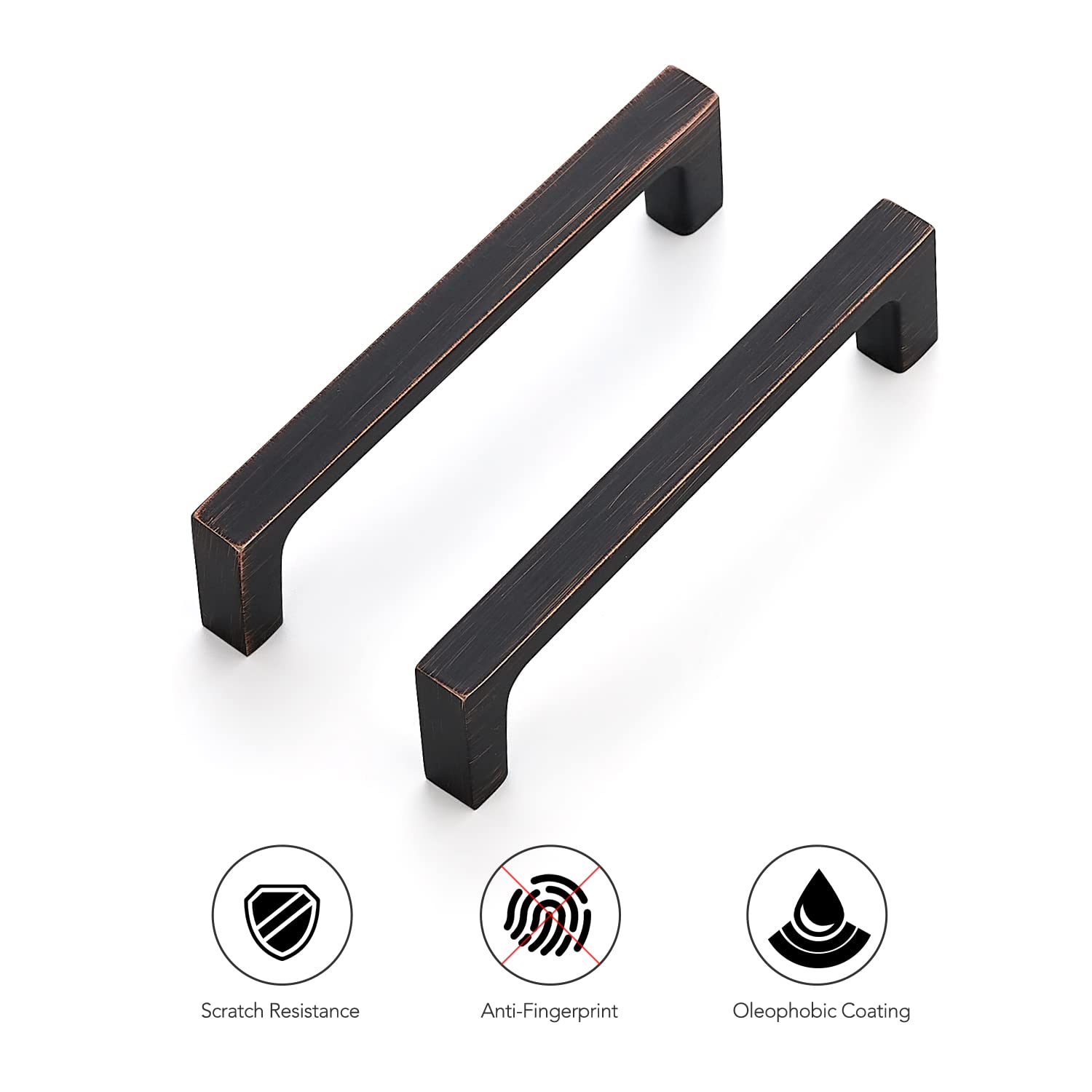 Ravinte 20 Pack Solid 3-3/4 Inch Square Cabinet Handles - Oil Rubbed Bronze Kitchen Cabinet Pulls & Drawer Handles - Durable Cabinet Hardware for Kitchen, Bathroom & Furniture Upgrade