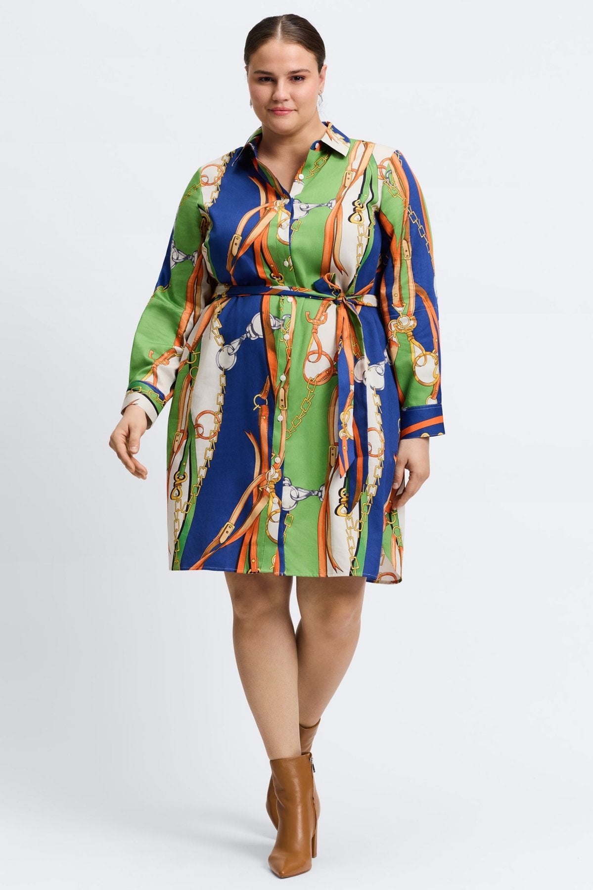Rocca Plus Status Chain Long Sleeve Dress for Women - Elegant Bodycon Party Dress with Gold Chain Detail | Perfect for Cocktail Parties, Date Nights & Special Occasions