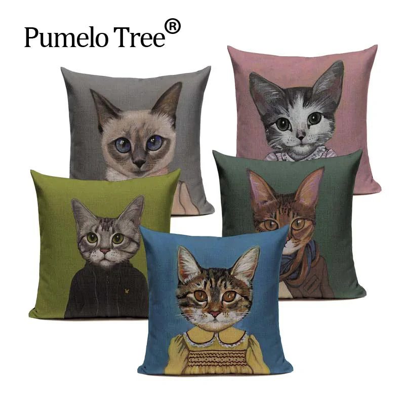 Stylish Cat-Themed Pillow Covers - Soft Decorative Cushion Cases for Living Room, Bedroom, or Nursery - Perfect for Pet Lovers & Home Decor