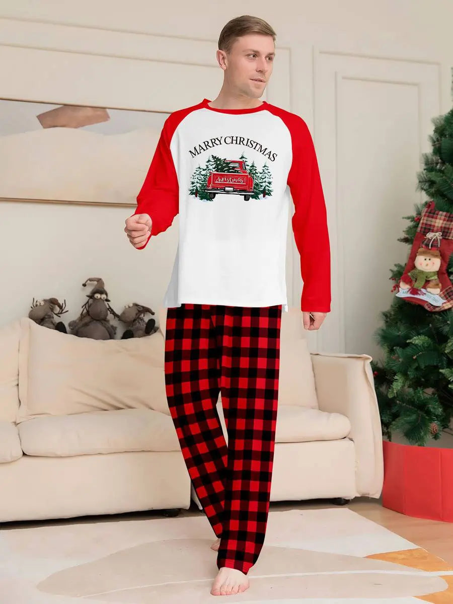 Printed Car Christmas Matching Family Pajamas Set - Holiday Sleepwear for Kids & Adults - Perfect for Christmas Morning & Family Photos