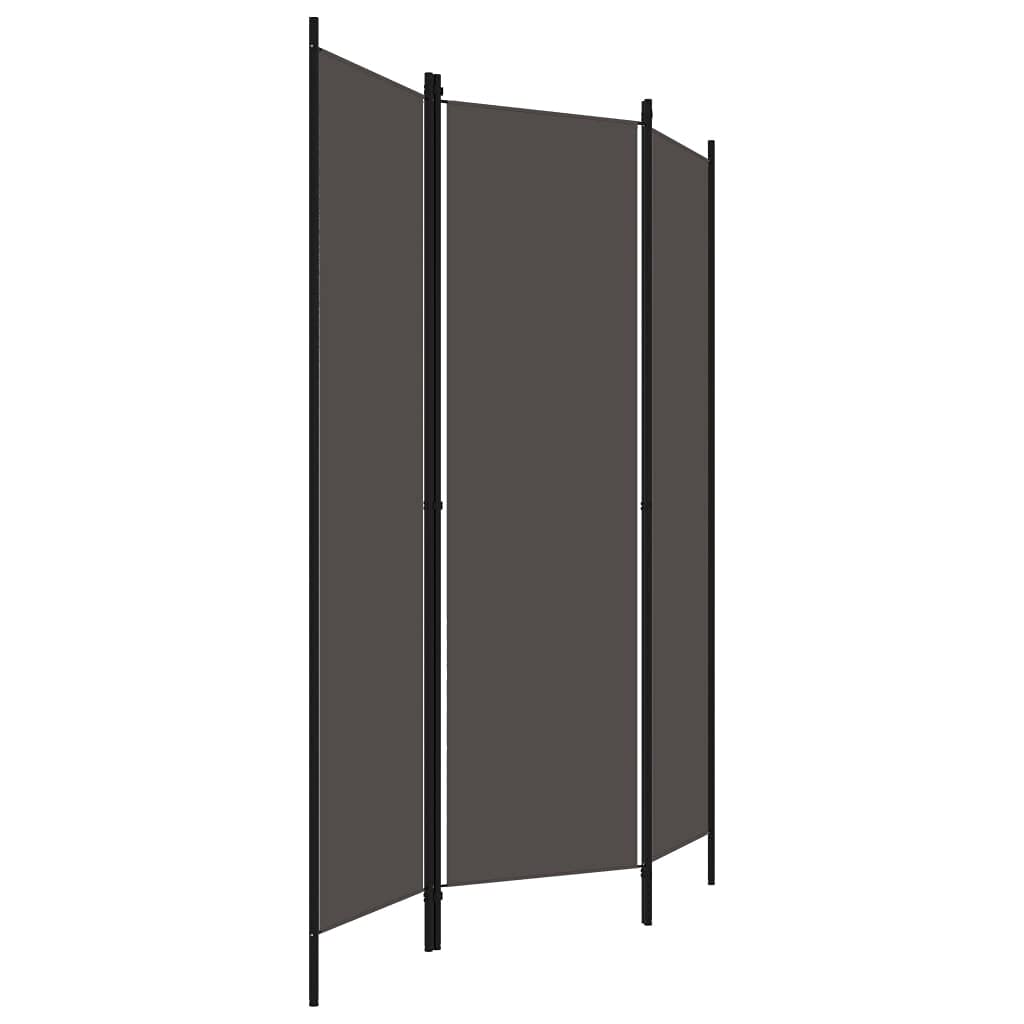 vidaXL 3-Panel Folding Room Divider Privacy Screen - Freestanding Modern Industrial Style Partition for Office & Home - Anthracite - Perfect for Room Separation, Privacy & Space Organization