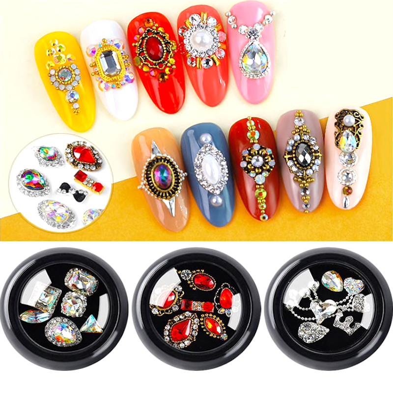 3D Nail Art Rhinestone Charms - Mixed Shapes & Sizes for DIY Nail Designs - Perfect for Manicures, Pedicures, and Nail Art Decorations