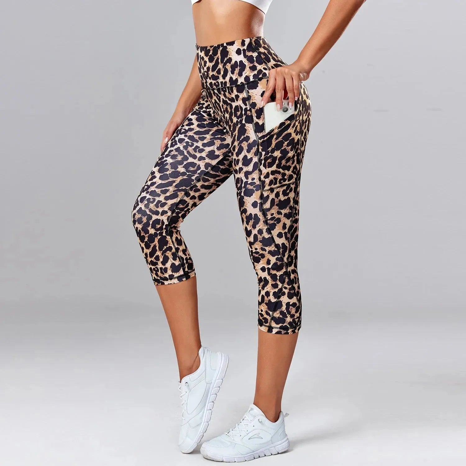 High Waist Yoga Running Leggings for Women - Calf Length Workout Tights with Pockets, Push Up Design for Gym, Fitness & Sports | Perfect for Yoga, Running, Training & Casual Wear