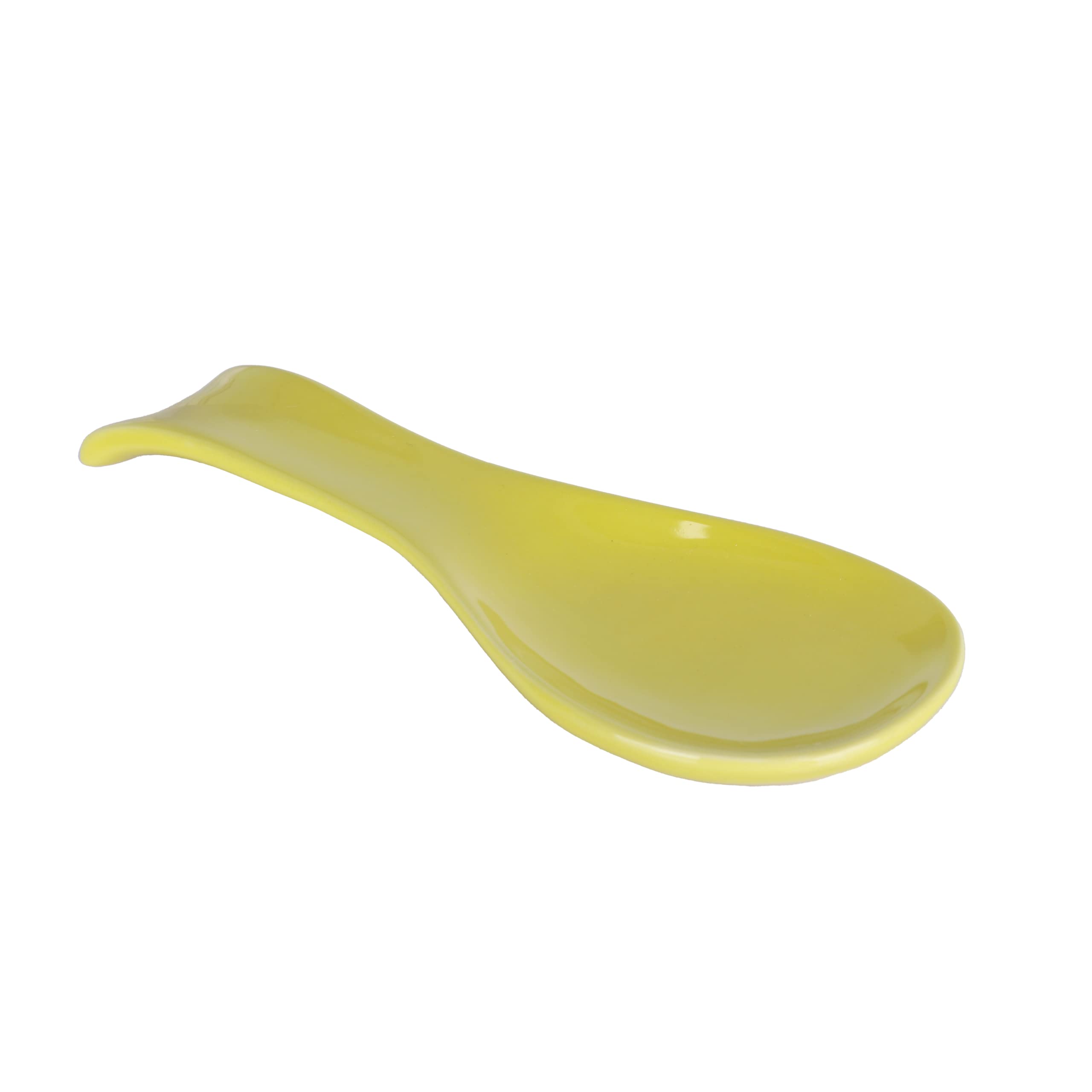 Premium Yellow Ceramic Spoon Rest - Heat Resistant Kitchen Utensil Holder for Stovetop & Countertop Use - Ideal for Cooking, Serving & Decor