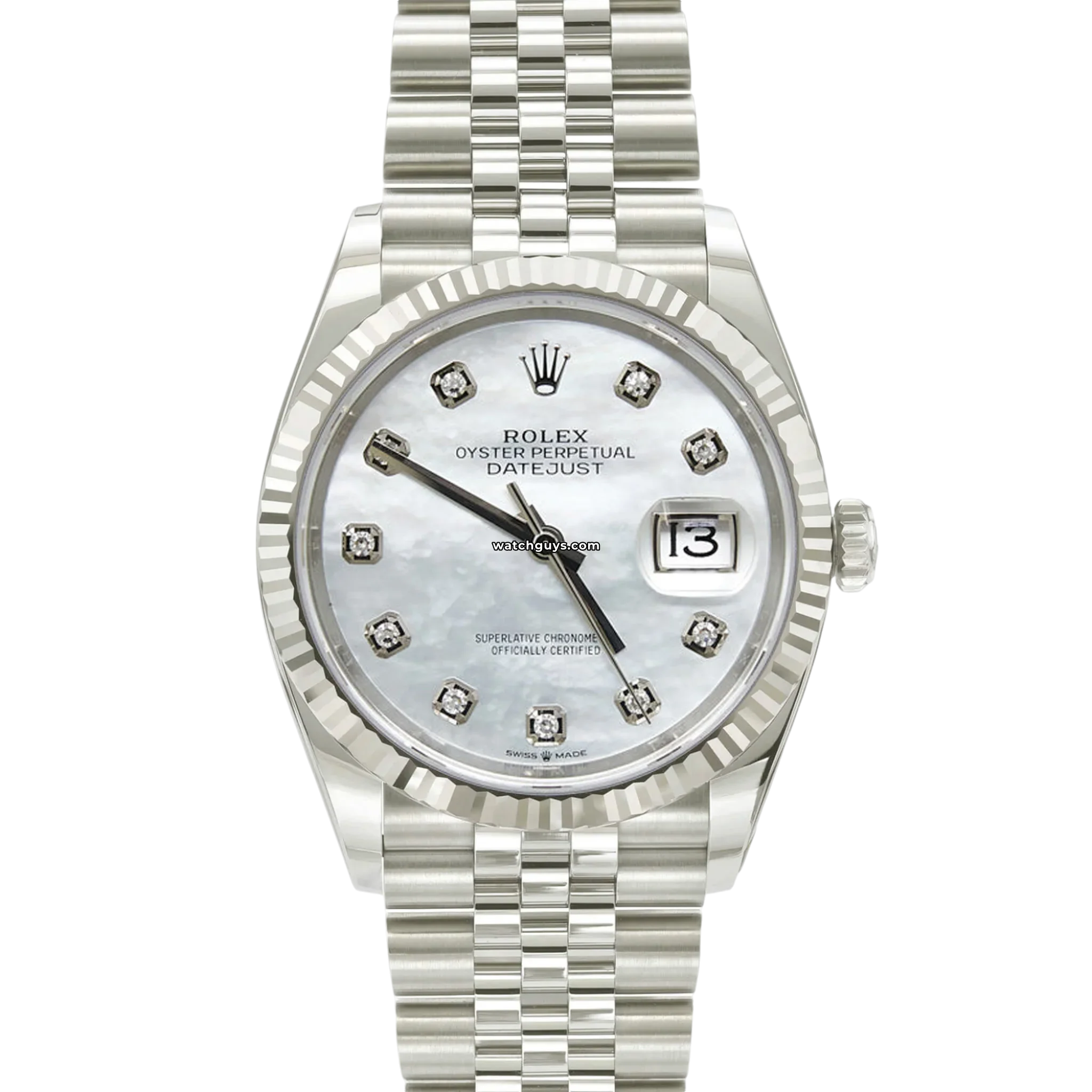 Rolex Datejust 126234 36mm Men's Watch - Mother of Pearl Dial, Jubilee Bracelet, Stainless Steel - Perfect for Business, Formal Events & Luxury Gift Giving