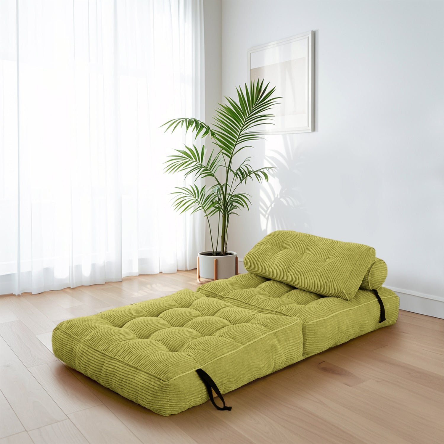 MAXYOYO Corduroy Sofa Bed - Convertible Sleeper Chair with Back Support | Comfortable for Living Room, Guest Room & Small Spaces