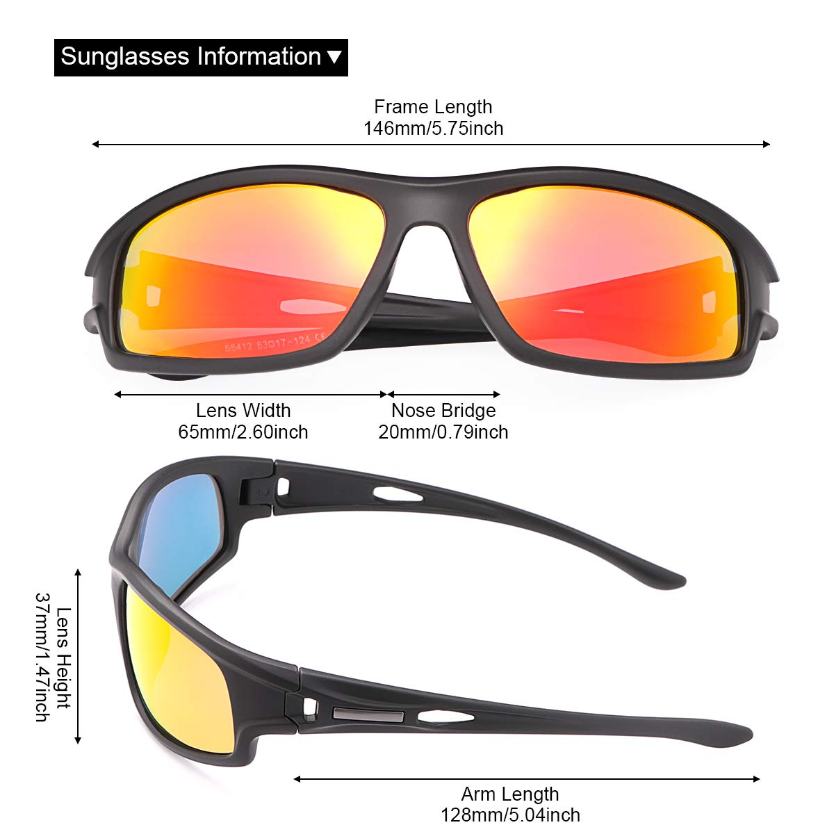 Polarized Sports Sunglasses for Men & Women - UV Protection, Lightweight & Anti-Glare for Cycling, Running, Driving & Outdoor Activities