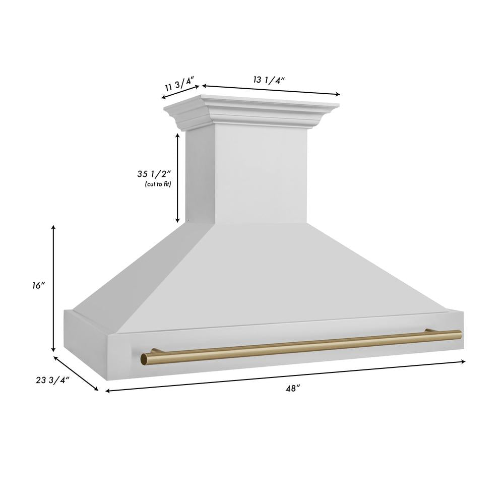 ZLINE Autograph Edition 48-inch Stainless Steel Dual Fuel Range with Range Hood & Dishwasher - Champagne Bronze Accents (3AKP RARHDWM48 CB) | Premium Kitchen Package for Modern Homes & Professional Chefs | Perfect for Gourmet Cooking & Entertaining