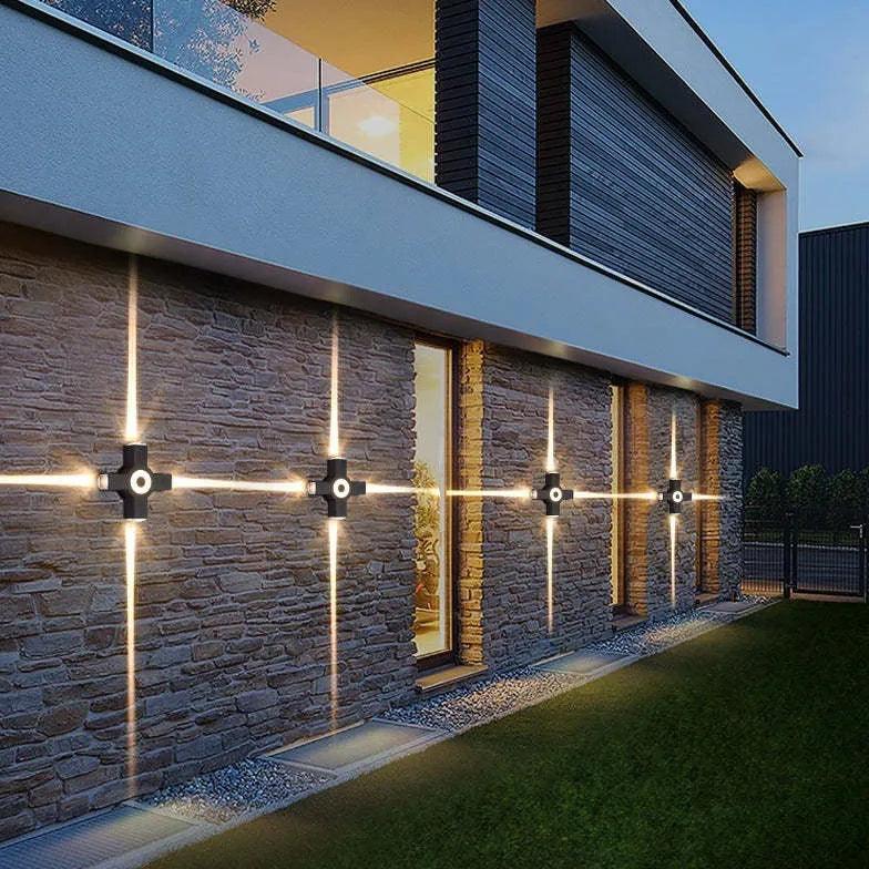 Outdoor LED Black Up and Down Wall Lights - Waterproof Exterior Lighting for Patio, Garden, and Facade - Modern Sconce for Home & Commercial Use