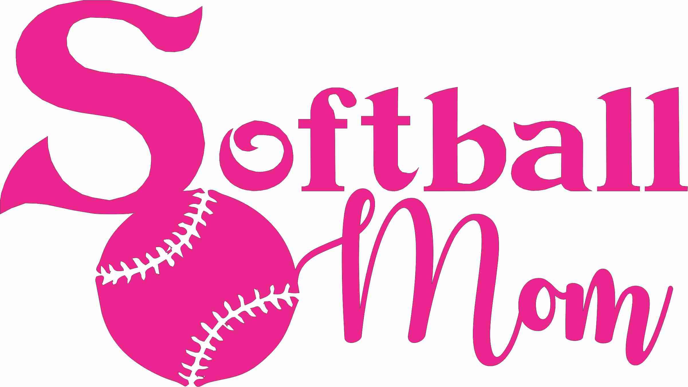 Softball Mom Die Cut Vinyl Car Decal - Pink Sports Window Sticker for Trucks & Vehicles - Perfect for Team Moms, Game Days & School Carpool