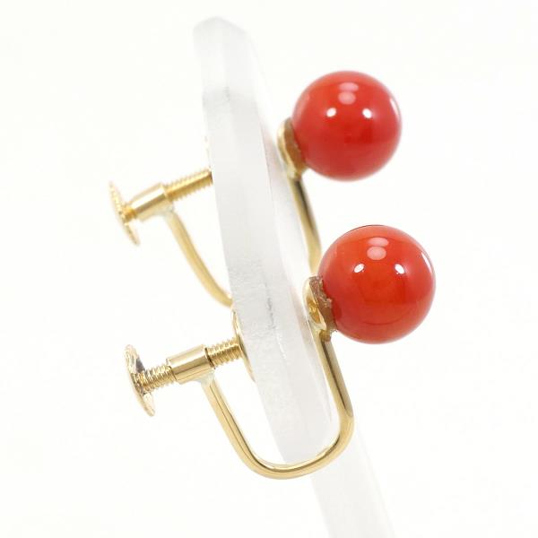 18K Yellow Gold Coral Earrings for Women - Elegant Handmade Dangle Earrings for Parties, Weddings & Special Occasions