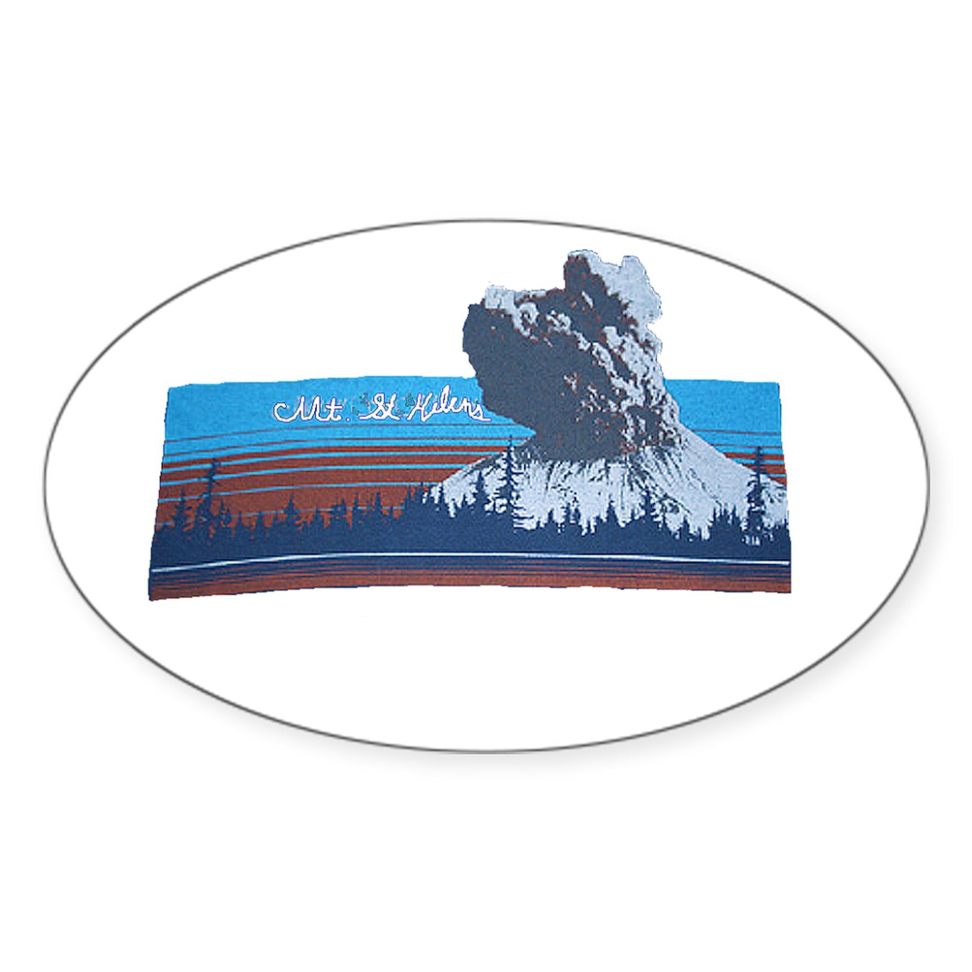 Mt. St Helens Oval Car Bumper Sticker - Durable Vinyl Decal for Cars, Laptops & Windows - Perfect for Volcano Enthusiasts & Nature Lovers