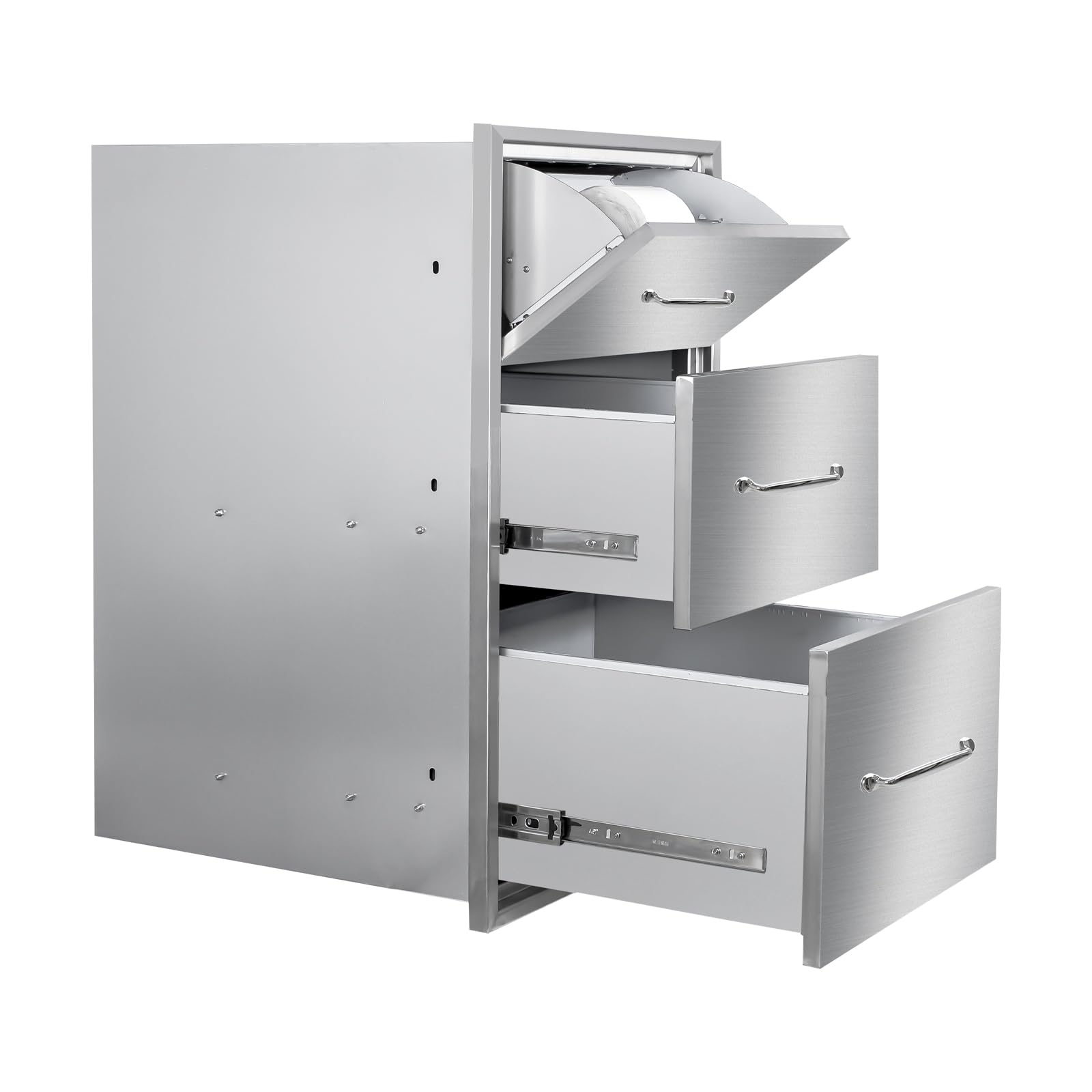 Stainless Steel Outdoor Kitchen Drawers with Paper Towel Holder - 17