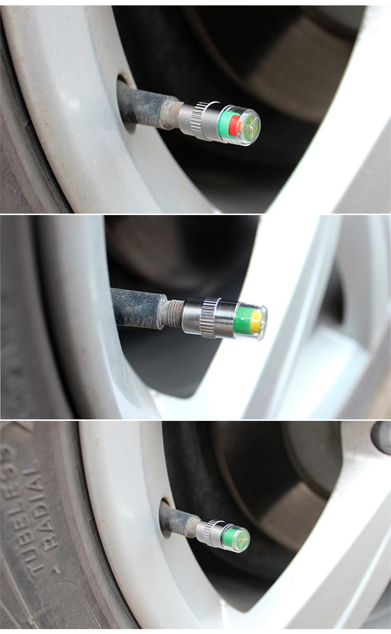 Gigicloud Tire Pressure Monitor Valve Caps 2.0-2.3bar for Cars Motorcycles Bikes - Drive with Confidence
