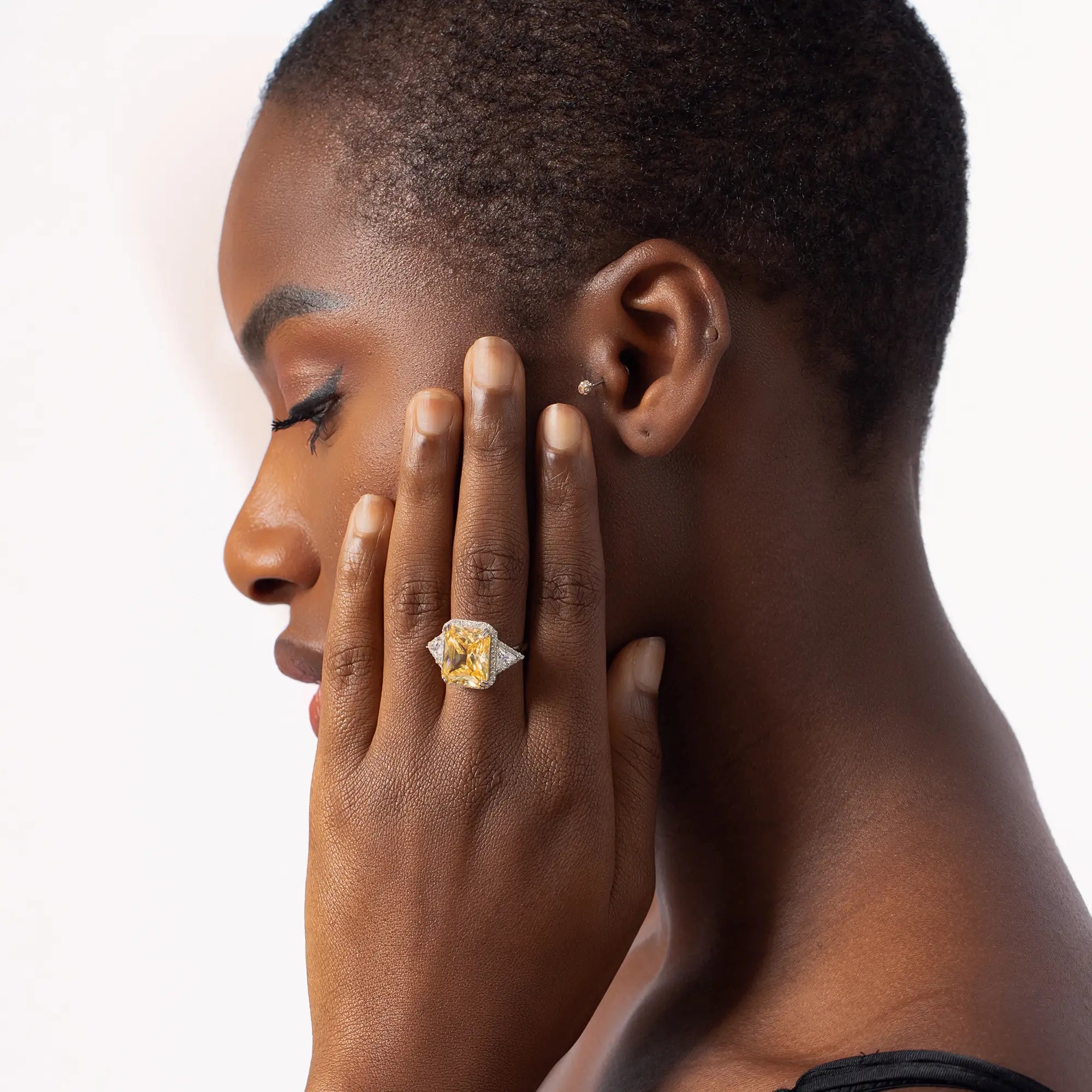 Baguette Citrine Ring – Elegant Yellow Gemstone Jewelry for Women | Perfect for Weddings, Parties & Everyday Wear