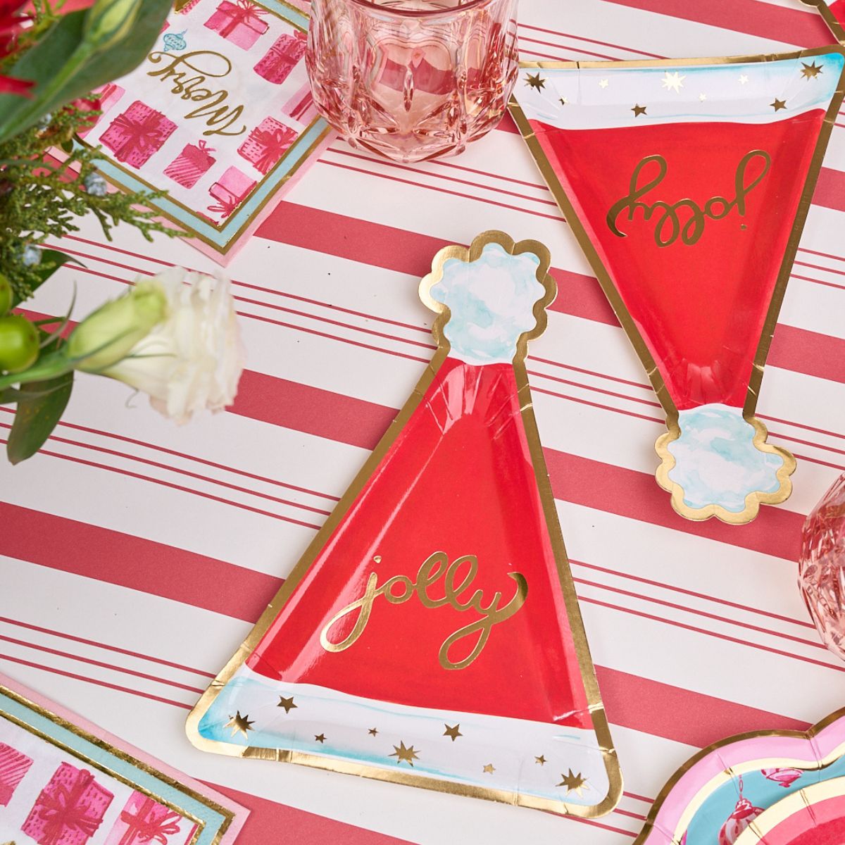 Jolly Holiday Table Setting Complete Kit - 12-Piece Dinnerware Set for Christmas & Thanksgiving - Perfect for Festive Family Gatherings & Holiday Parties