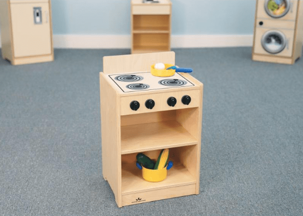 Natural Wooden Toddler Stove Toy - Pretend Play Kitchen Set for Kids Ages 2-5 | WB2325 | Perfect for Early Learning & Role Play Games
