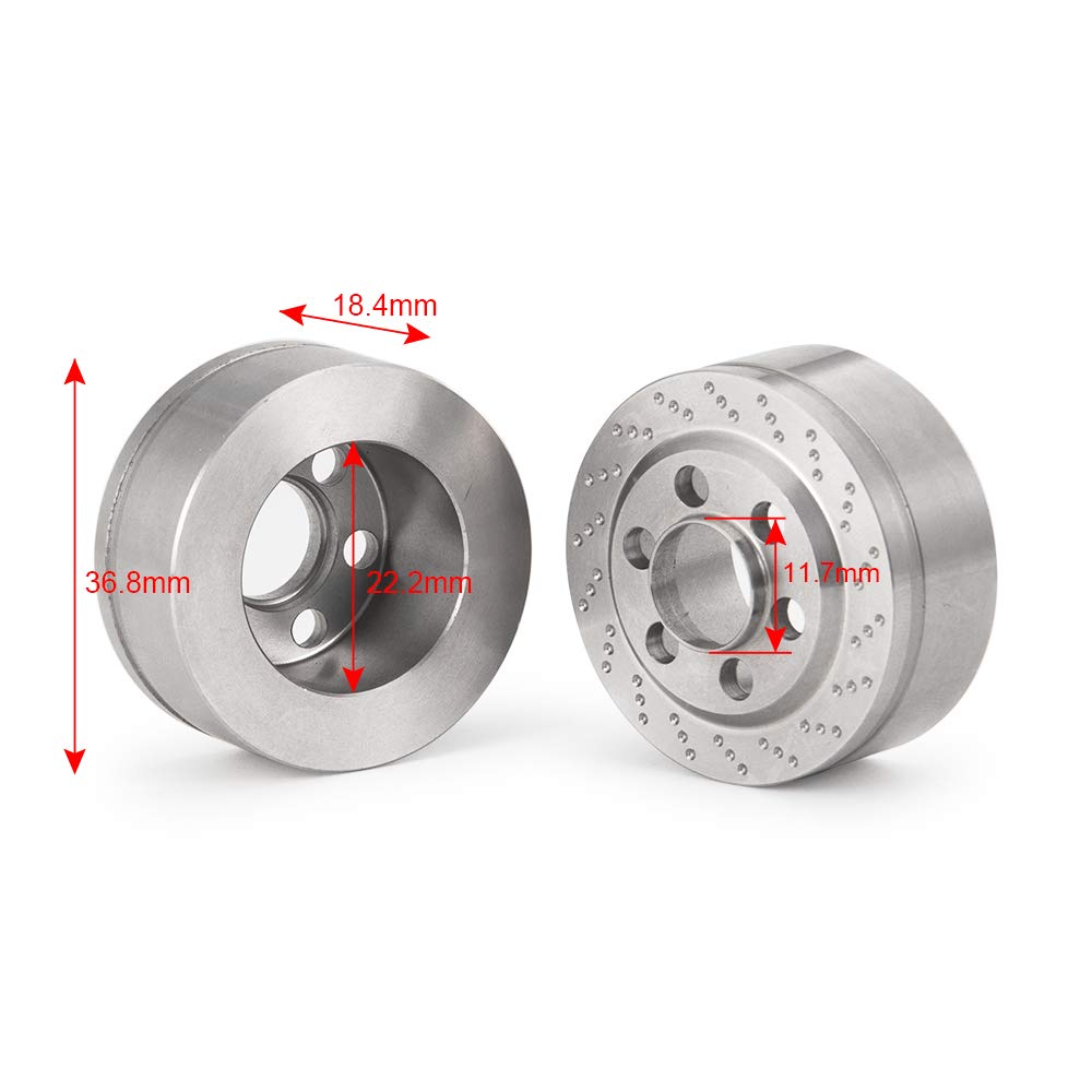4Pcs Stainless Steel Internal Wheel Weights for 1/10 RC Crawler 2.2