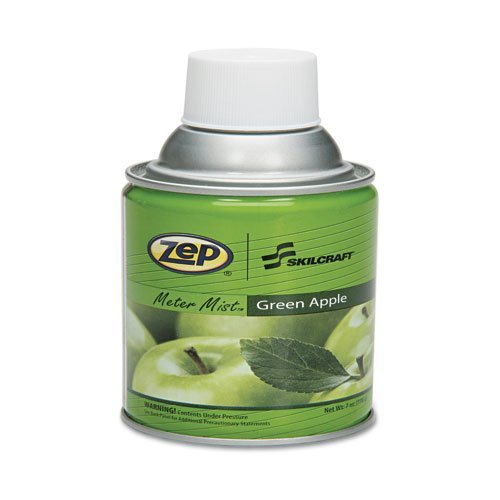 SKILCRAFT Zep Meter Mist Refills - Apple Scent, 10oz (Pack of 12) | Air Freshener Refills for Commercial & Office Restrooms, Break Rooms & Public Spaces