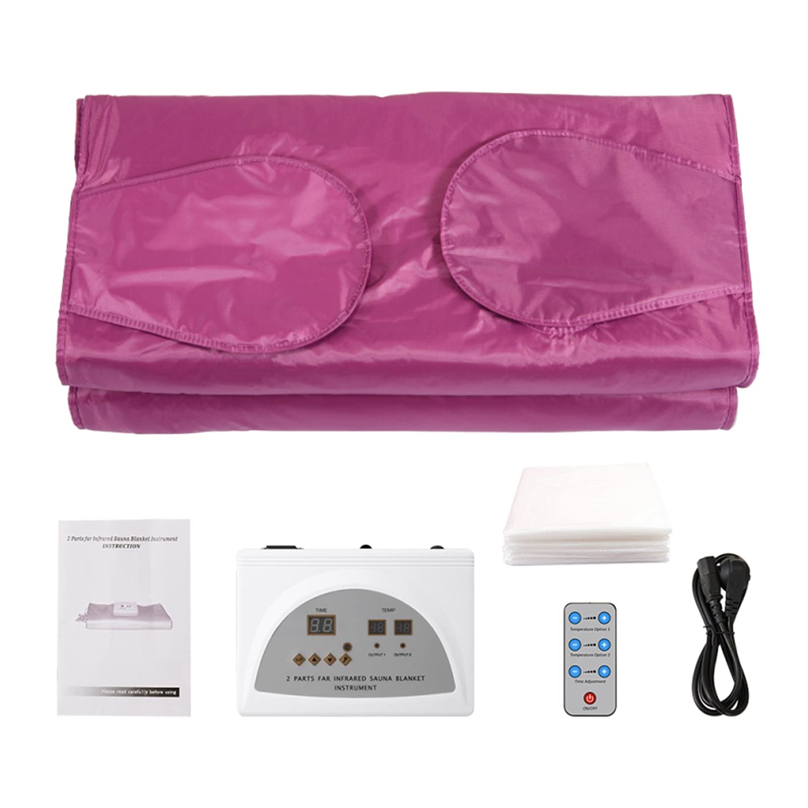 Purple Portable Sauna Blanket with Digital Temperature Control - Detox & Slimming Body Wrap for Weight Loss, Spa & Home Use - Hand Reachable Design for Easy Adjustment