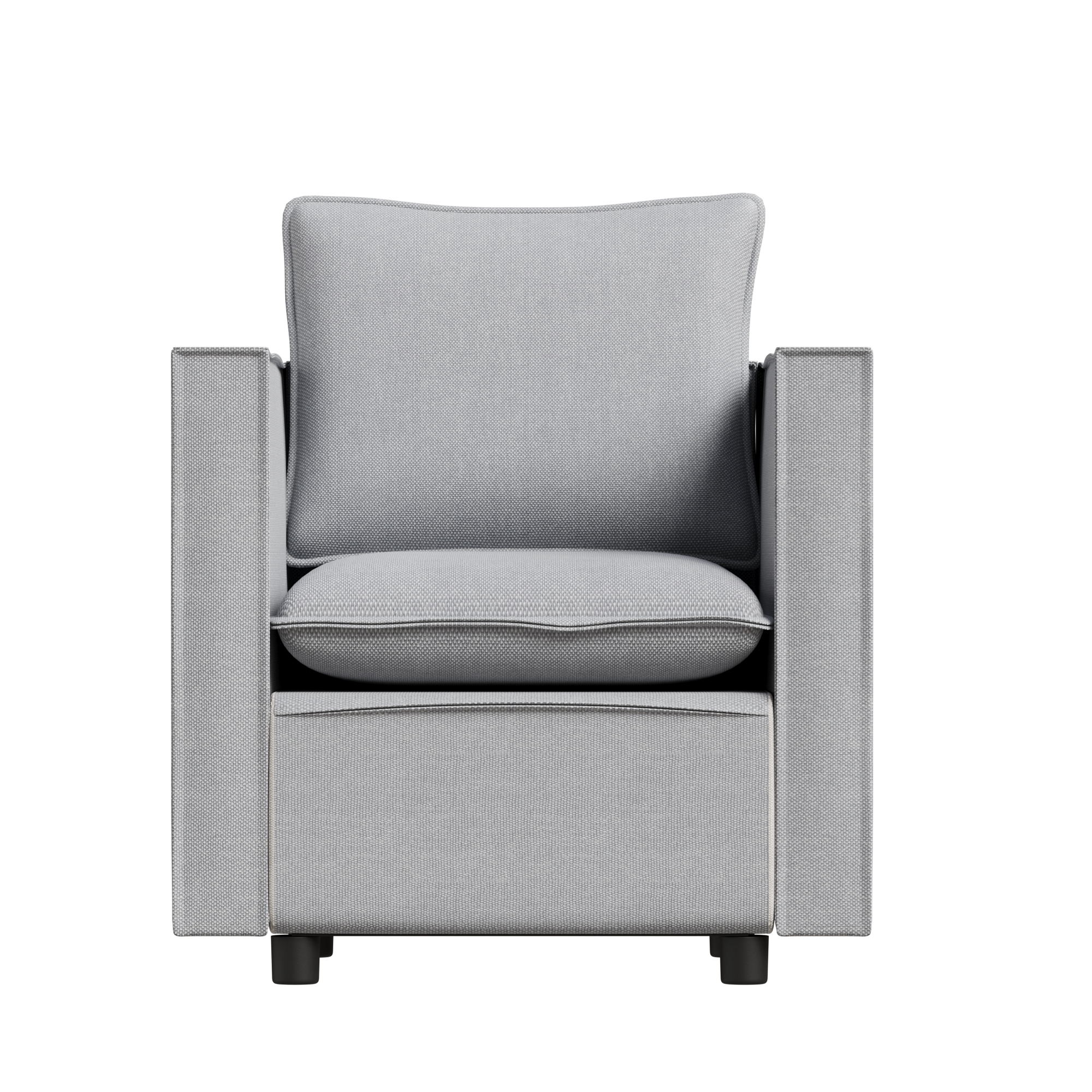 Modern Gray Single Sofa Chair - Soft Breathable Seat Cushion, Comfortable Armchair for Bedroom, Living Room Corner & Reading Nook - Cozy Home Decor Accent Piece
