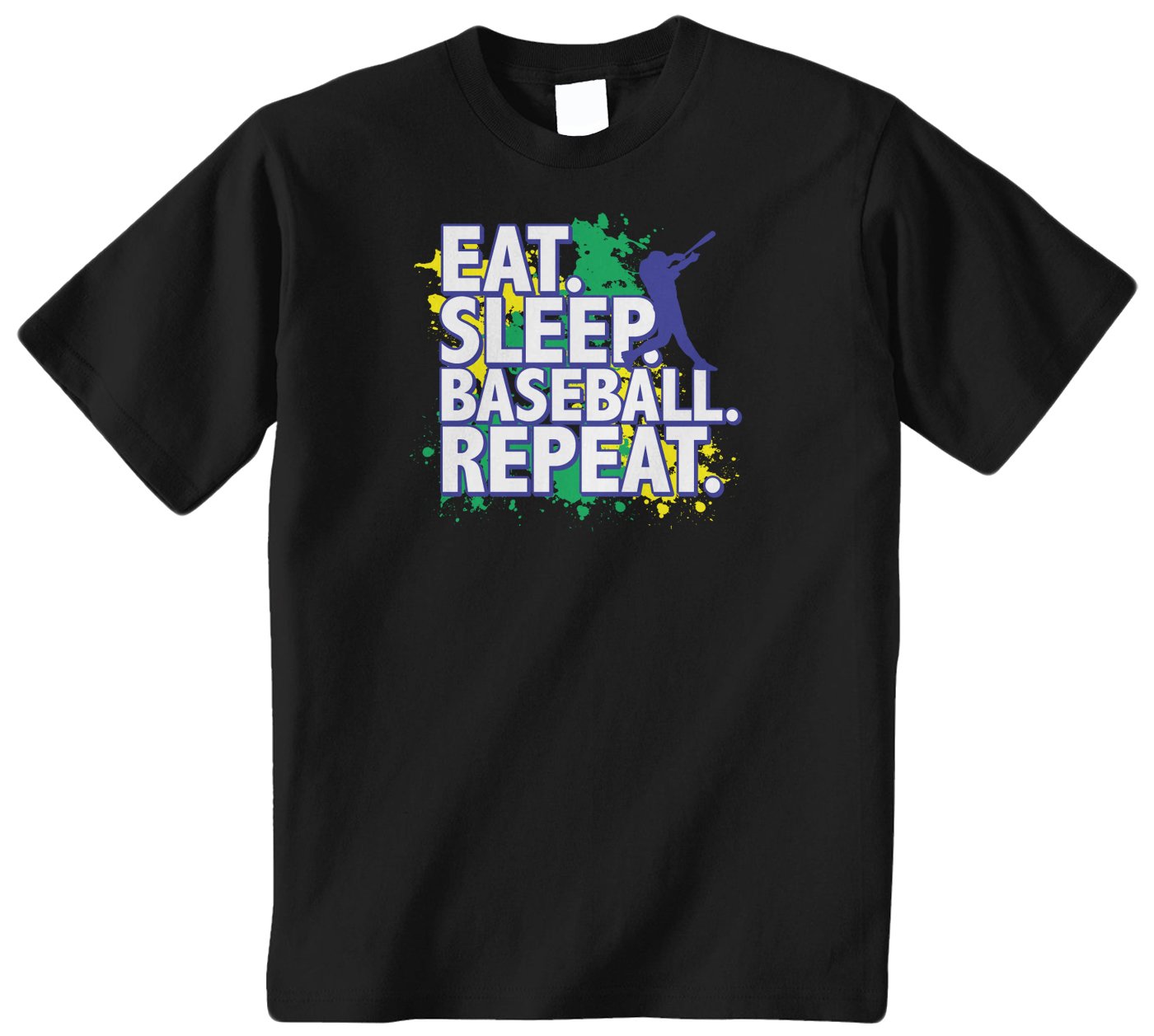 Threadrock Big Boys' Eat Sleep Baseball Repeat Youth T-Shirt - Soft Cotton Baseball Tee for Kids & Teens - Perfect for Baseball Games, Practice & Casual Wear
