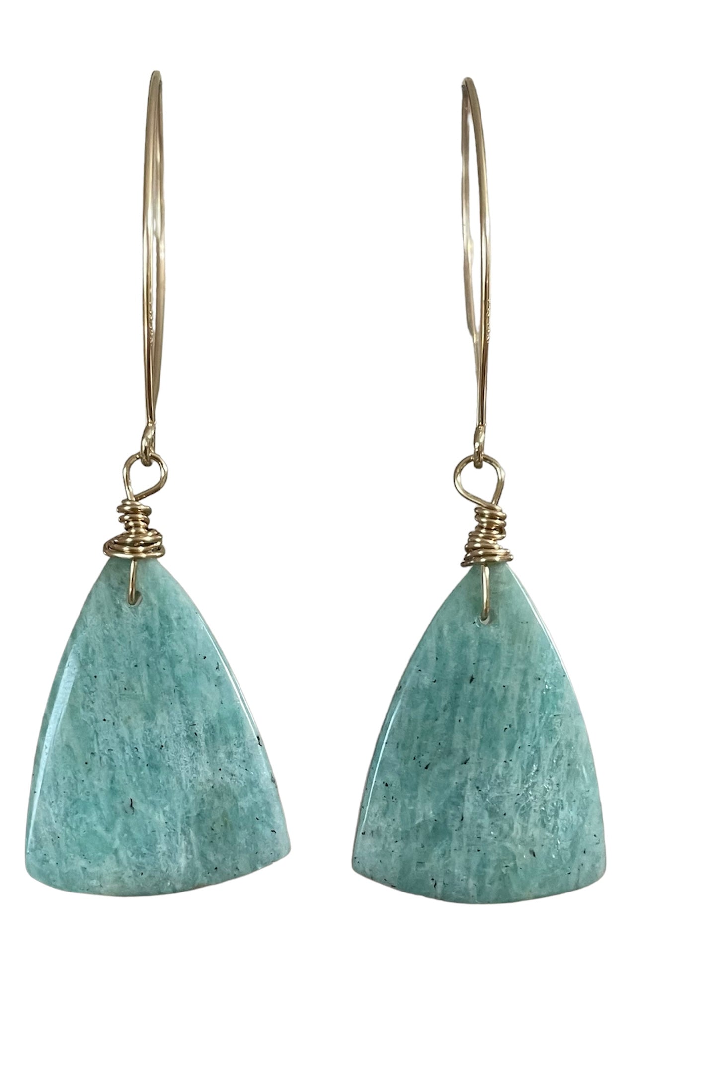 Amazonite Dangle Earrings in Gold Fill - Elegant Boho Jewelry for Women, Perfect for Parties, Weddings & Everyday Wear