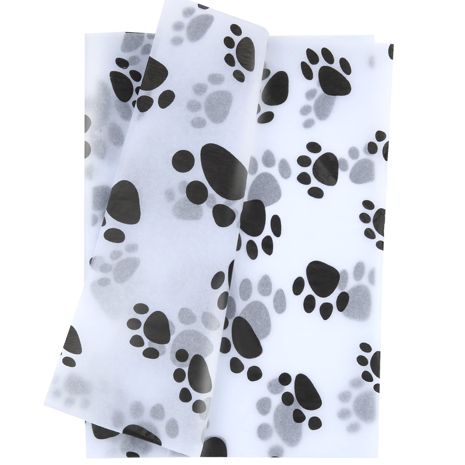 30pcs Cute Dog Paw Tissue Paper Sheets, 20x14in Bulk Tissue Paper for Gift Wrapping, Christmas, Wedding, Birthday Party Decorations - Perfect for DIY Crafts, Arts & Party Supplies (White Background) - Great for Pet Lovers, Gift Packaging & Home Decor