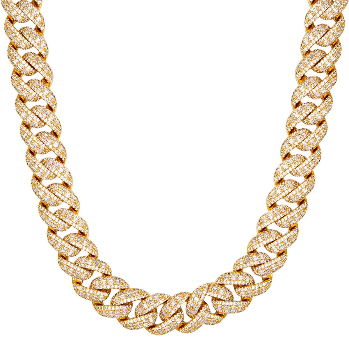 Men's Iced Emerald Cut 18mm Micro Pave Miami Cuban Chain - Luxury Hip Hop Jewelry for Men, Perfect for Parties, Weddings & Everyday Wear