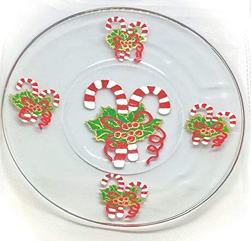 Festive Christmas Candy Cane Plates - 16-Piece Holiday Dinnerware Set for Parties, Decor & Family Gatherings - Red & White Striped Melamine Plates for Christmas Dinner, Desserts & Seasonal Celebrations