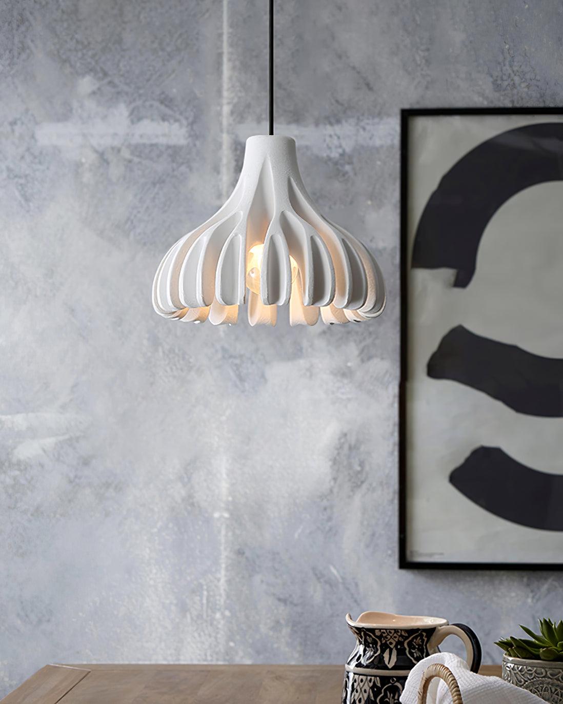 Handmade Coral Resin Pendant Light - Modern Boho Ceiling Fixture for Living Room, Bedroom & Dining Room Decor