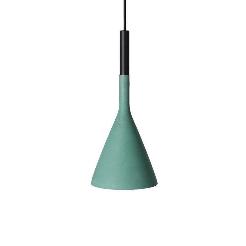 Modern Conical Concrete Pendant Light - Industrial Style Hanging Lamp for Kitchen Island, Dining Room & Living Room Decor