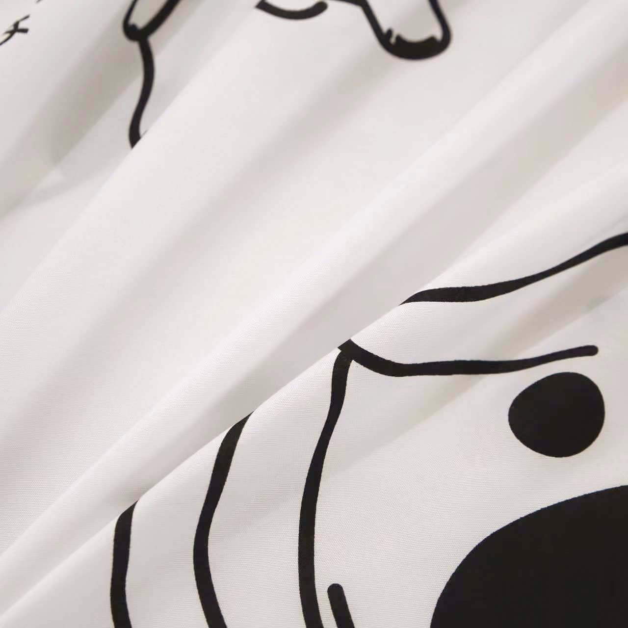 4PCS Queen Size Cat Print Bed Sheet Set - White Cartoon Cat Design with 1 Fitted Sheet, 1 Flat Sheet & 2 Pillowcases - Soft Cotton Kids Bedding for Girls & Boys - Perfect for Children's Bedrooms, Sleepovers & Cat Lovers
