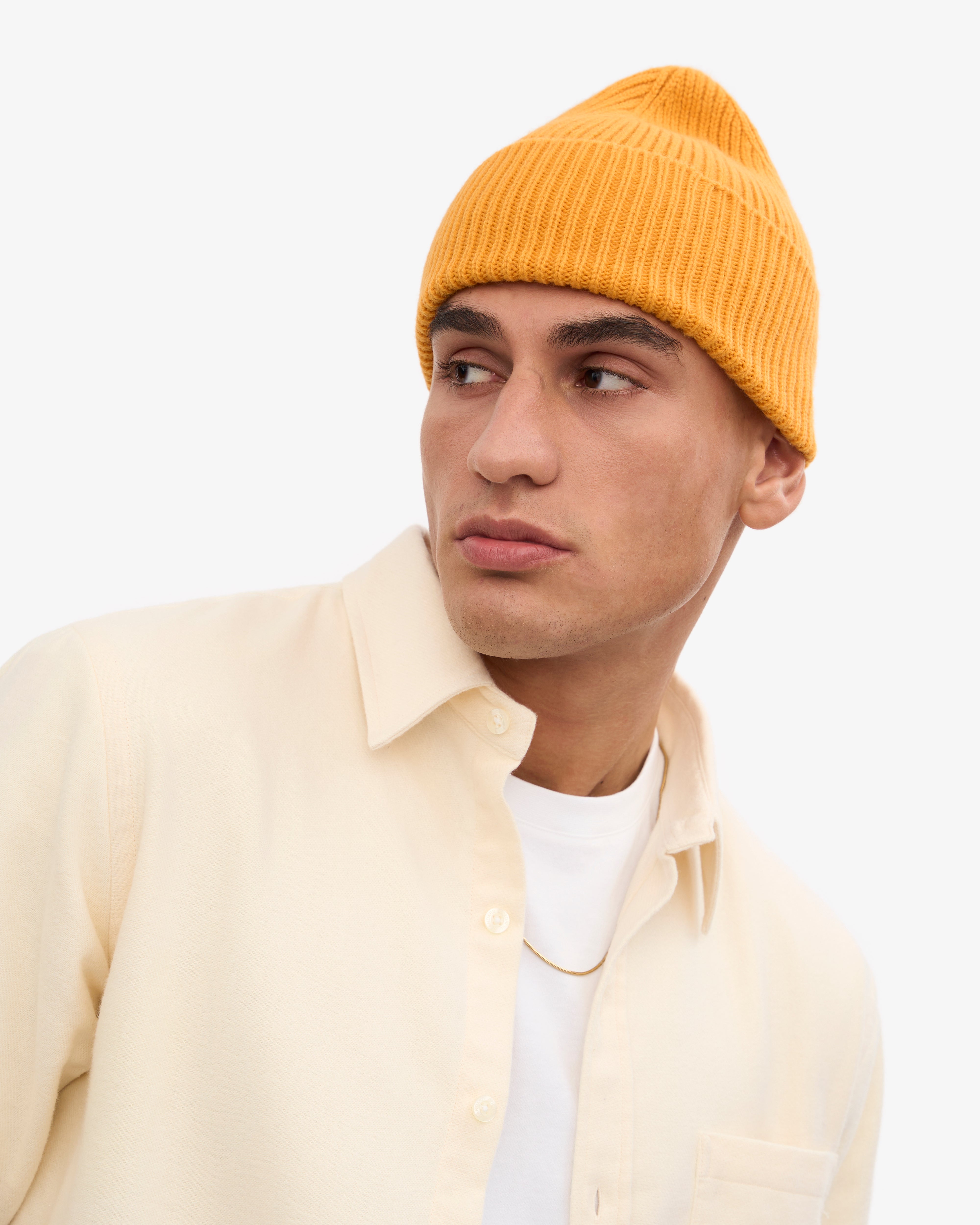 Premium Merino Wool Beanie for Men & Women - Soft Warm Winter Hat in Burned Yellow - Perfect for Skiing, Hiking & Outdoor Activities