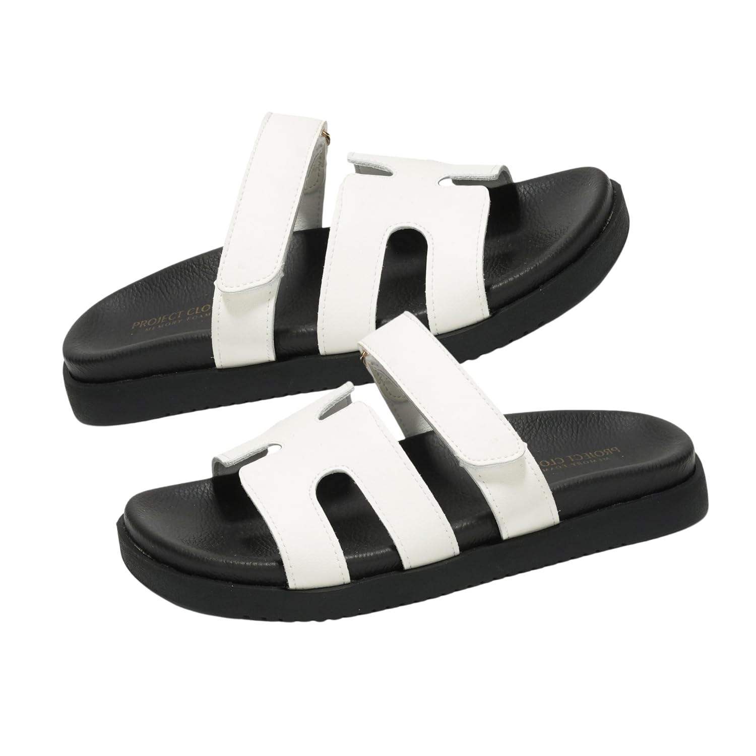 Mayven Women's Genuine Leather Sandals with Memory Foam Insole - Slip-Resistant Comfort Slides for Casual Wear, Beach & Summer Outfits