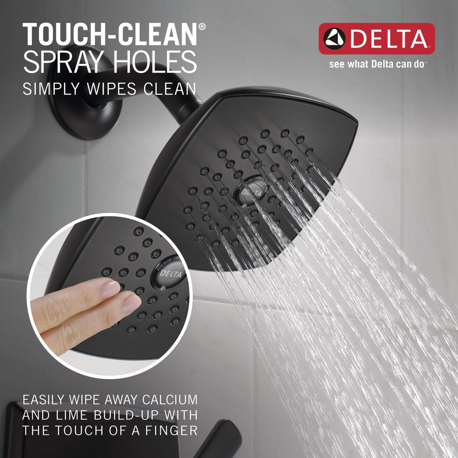 Ashlyn 14 Series Matte Black Single-Handle Tub and Shower Faucet Trim Kit with Touch-Clean Shower Head & Included Valve - T14464-BL | Perfect for Modern Bathroom Renovations & Spa-Like Shower Experience