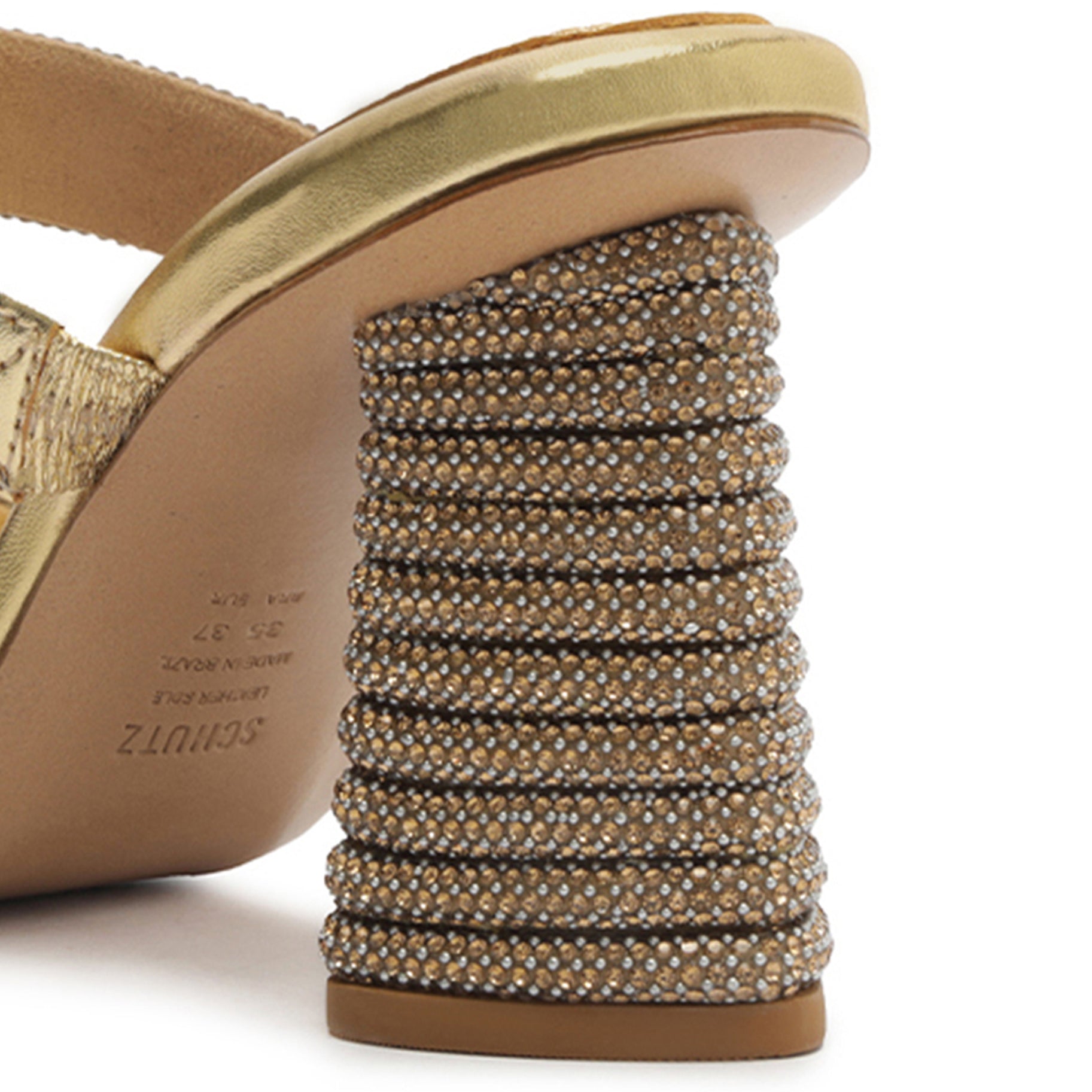 Tully Glam Metallic Nappa Leather Sandals for Women - Stylish Comfortable Summer Dressy Heeled Sandals for Parties, Weddings & Beach Vacations
