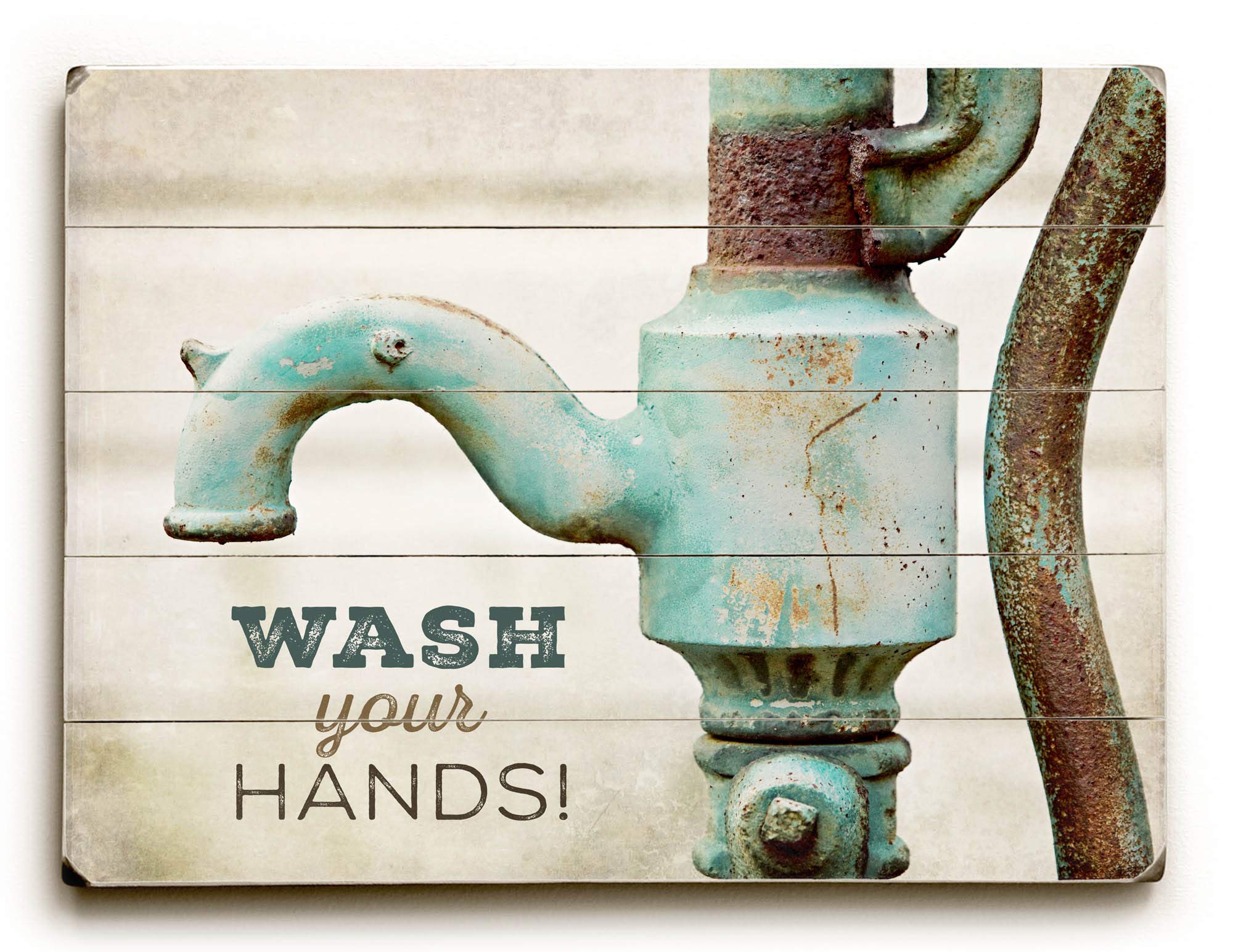 Hand Wash Planked Wood Wall Art - One Size, Multicolor Farmhouse Decor for Bathroom, Kitchen & Entryway