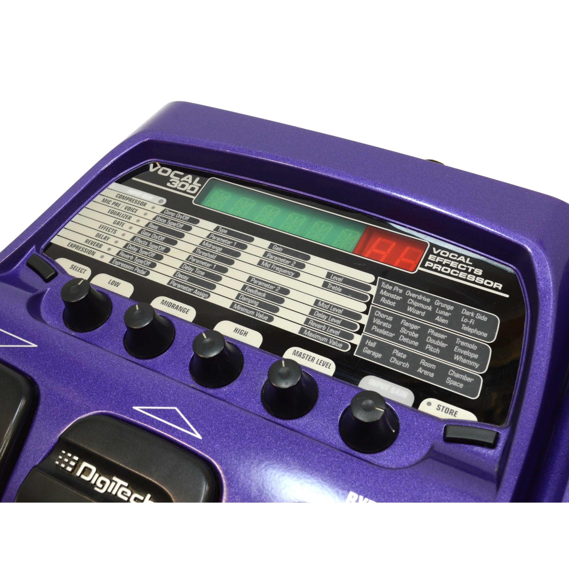 Used Digitech VOCAL 300 VOC300V Vocal Effects Processor Pedal with Cables - Perfect for Live Performances & Studio Recording