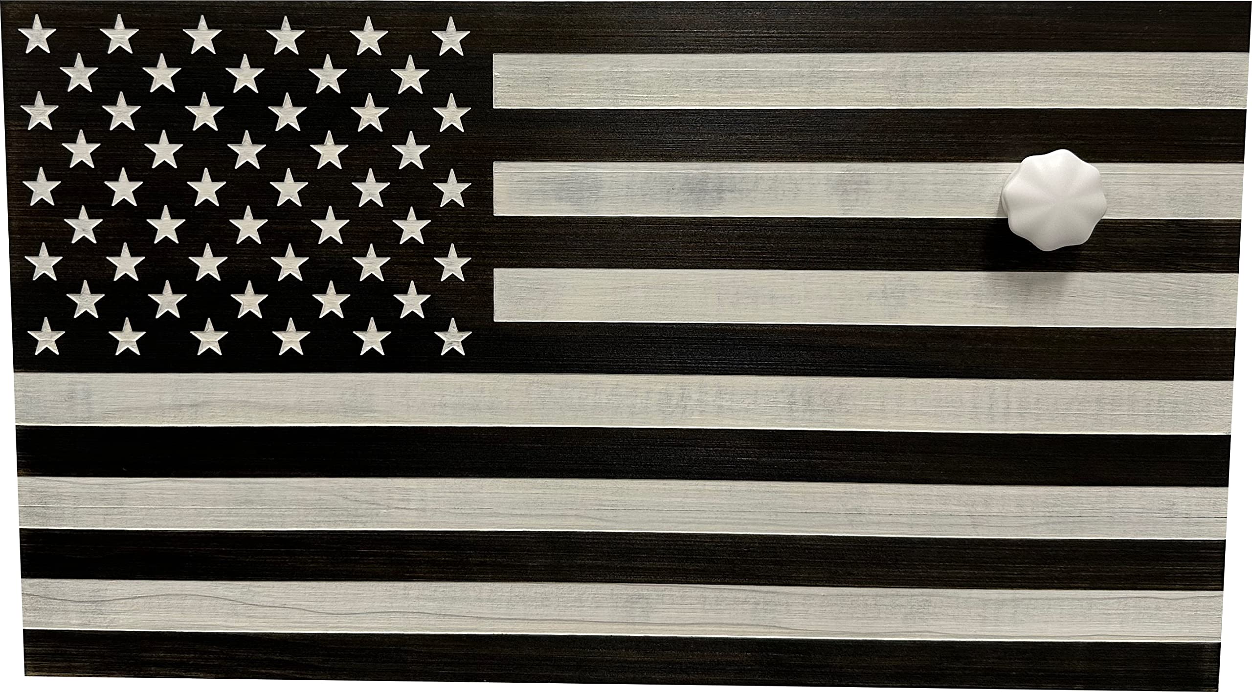 American Flag Concealed Gun Cabinet - Hidden Gun Storage Safe with Black & White Distressed Design | Secure Firearm Storage for Home, Office & RV Protection