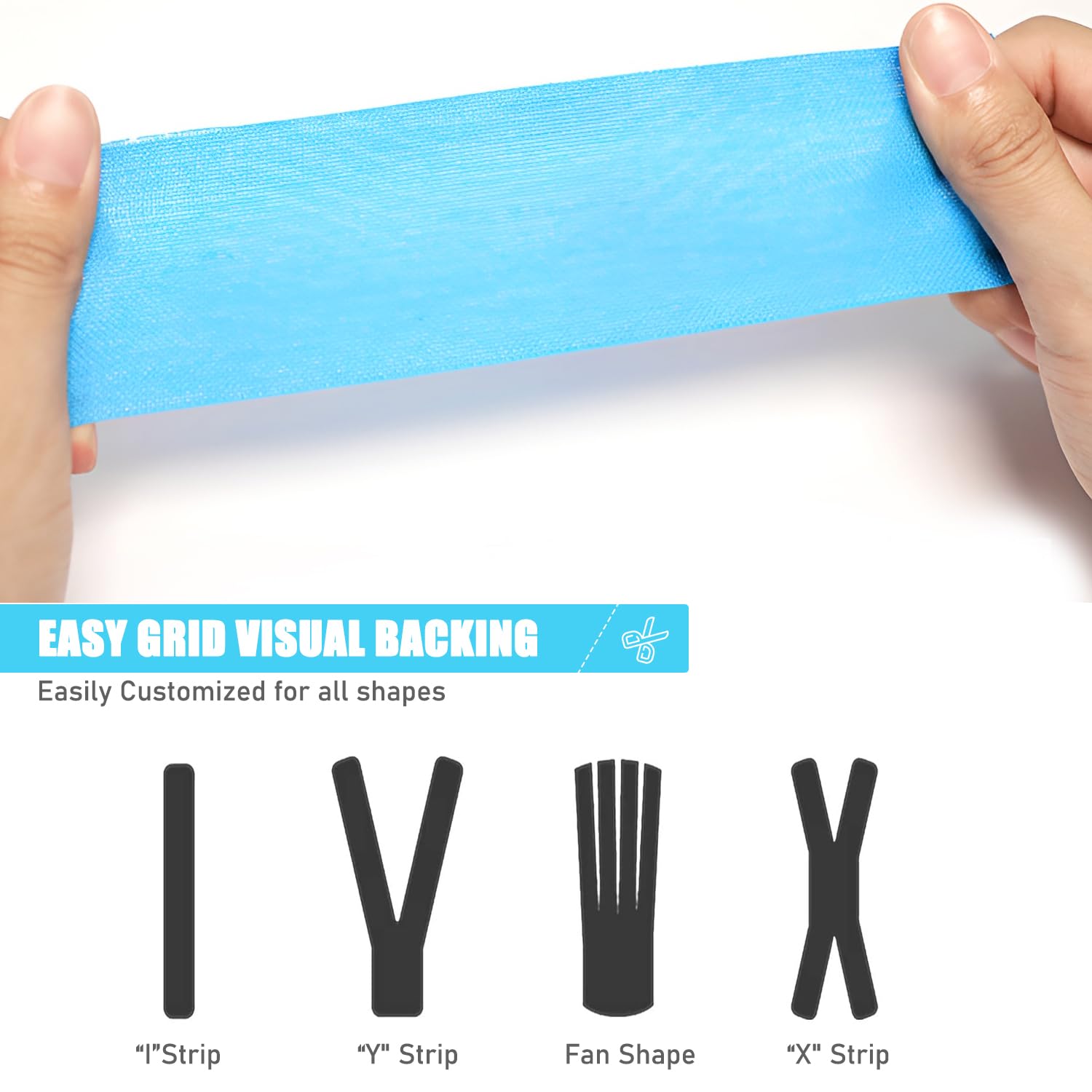 ZSMJAER Kinesiology Tape 2 Rolls (Blue & Pink) - 5m x 5cm Elastic Waterproof Athletic Tape for Shoulder, Knee, Neck & Muscle Pain Relief - Perfect for Sports Recovery, Physical Therapy & Injury Support