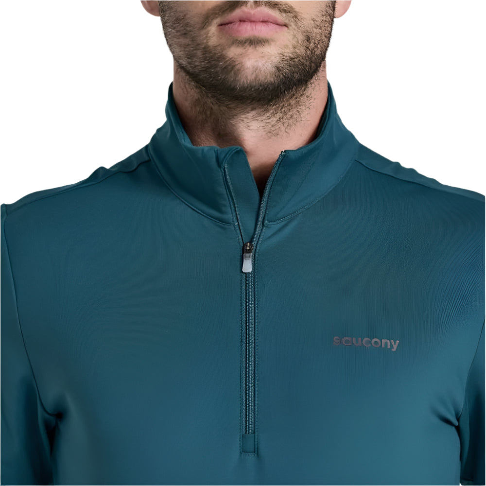 Saucony Men's Solstice 1/4 Zip Running Top - Lightweight Performance Shirt for Jogging & Training - Breathable Athletic Wear for Gym & Outdoor Sports