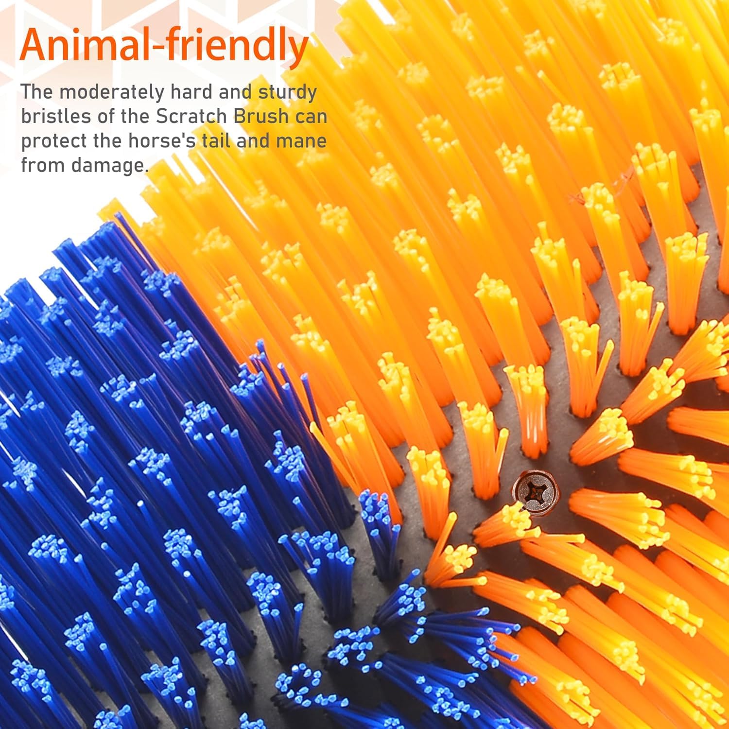 Livestock Scratching Brush for Cows, Horses & Goats - Durable Animal Back Scratcher (Yellow & Blue, 2-Pack) - Perfect for Barn, Stable & Pasture Use