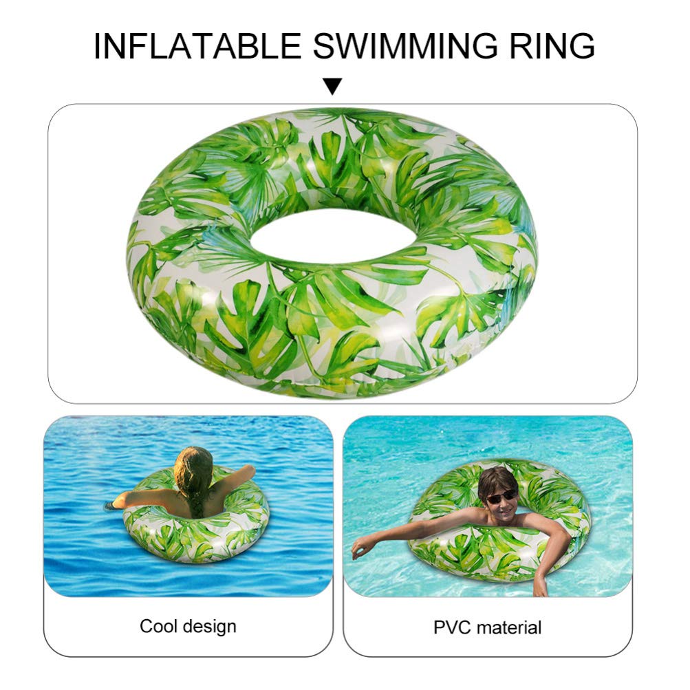 jojofuny Monstera Palm Leaves Pool Tubes - 90cm Large Inflatable Swim Floaties for Adults & Kids, Tropical Hawaiian Summer Luau Party Decor, Pool Party Photo Props, Beach Vacation & Backyard Pool Relaxation