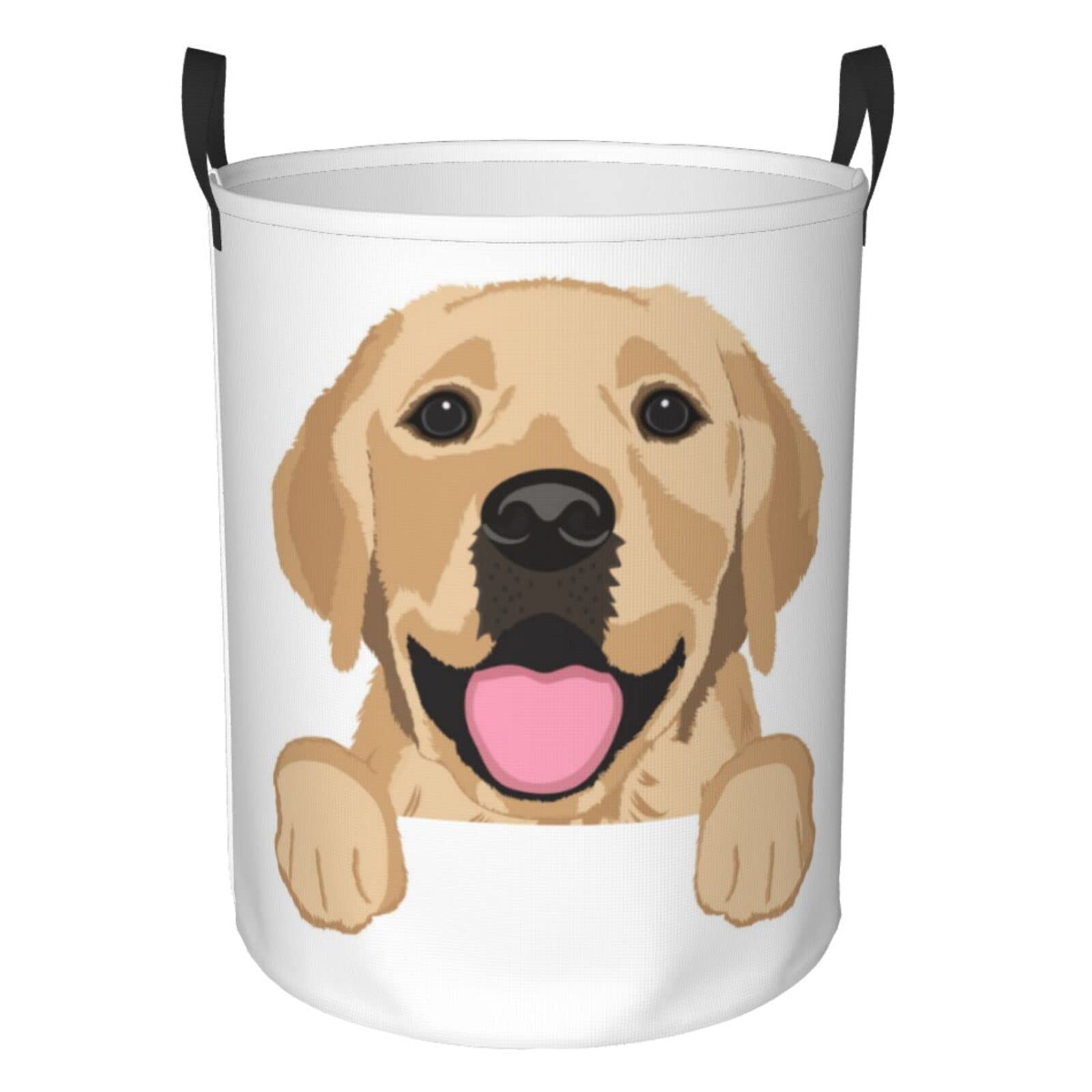 Waterproof Collapsible Laundry Basket with Handle - Large Fabric Hamper Organizer for Dirty Clothes, Toys & Bathroom Storage | Perfect for Pet Owners, Kids Rooms & Laundry Organization (Labrador Retriever Design)