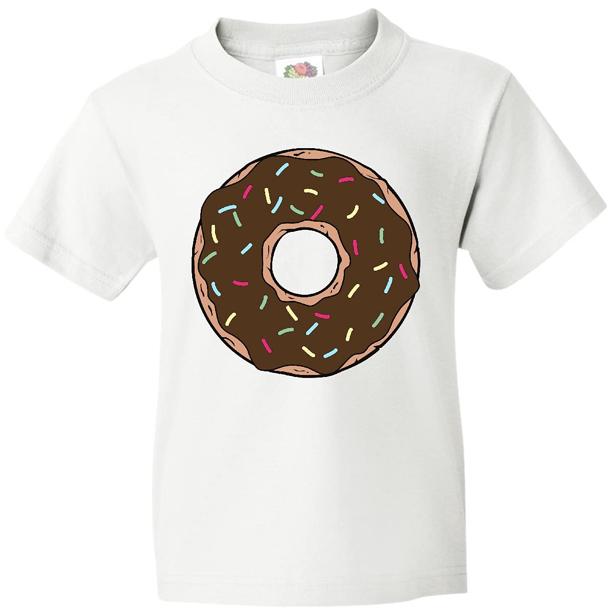 Inktastic Chocolate Donut Print Youth T-Shirt - Fun Doughnut Design with Glaze & Sprinkles for Kids | Perfect for Birthday Parties, School Events & Casual Wear