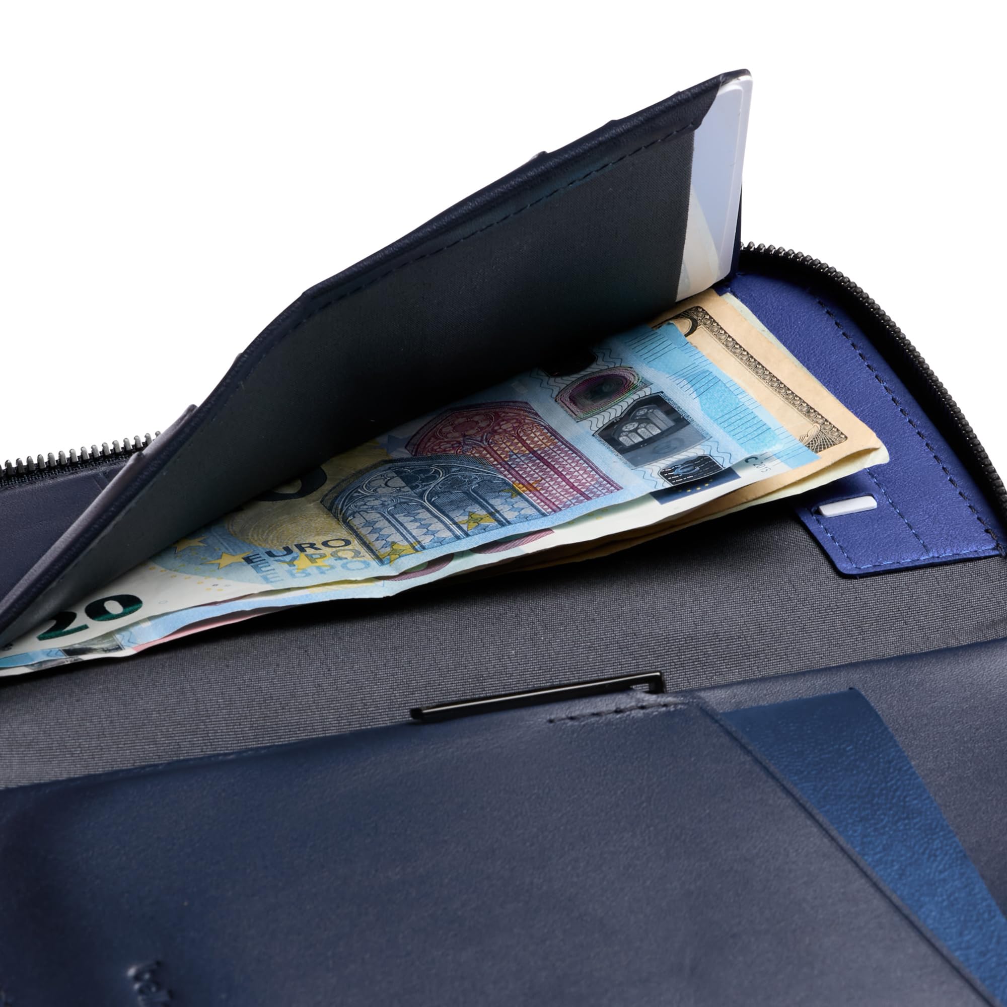 Bellroy Travel Folio Second Edition - Premium Leather Passport Wallet & Document Organizer for Men & Women - Perfect for Business Trips, Vacations & International Travel (Navy Blue)